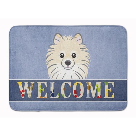 Carolines Treasures Pomeranian Welcome Machine Washable Memory Foam Mat BB1393RUG